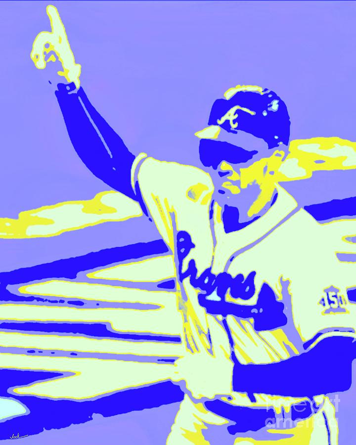 Braves Painting - Freddie Freeman Braves by Jack Bunds Braves Painting - Freddie Freeman Braves by Jack Bunds