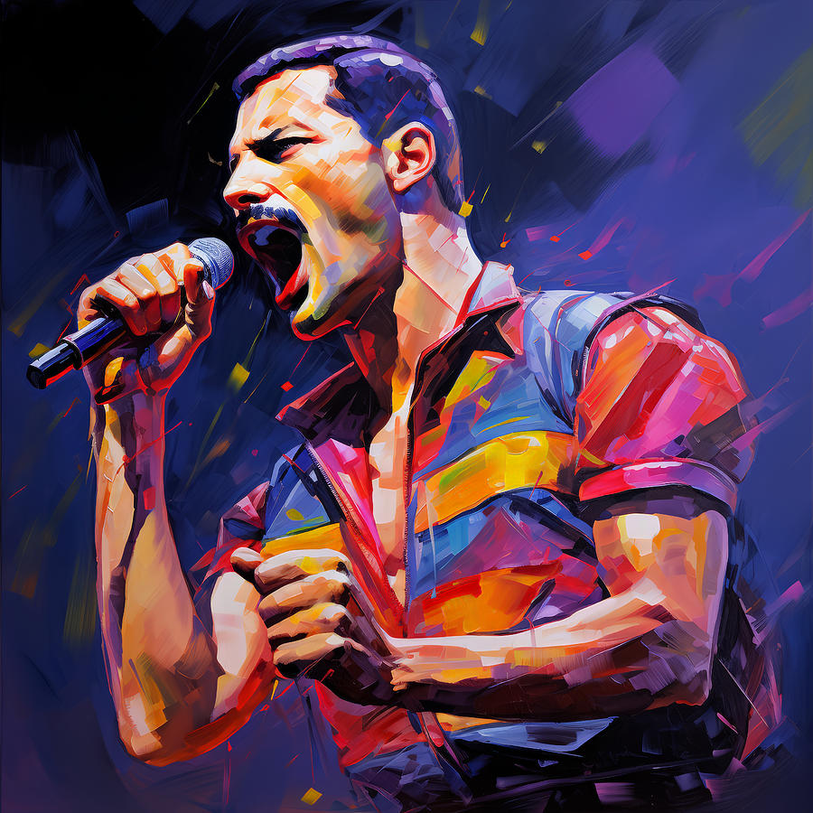 Freddie Mercury Painting - Freddie -I will rock you by My Head Cinema