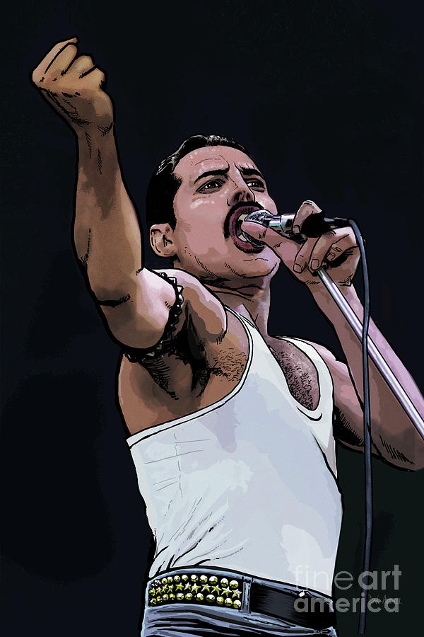 Freddie Mercury from Queen Digital Art by Dan Avenell - Fine Art America