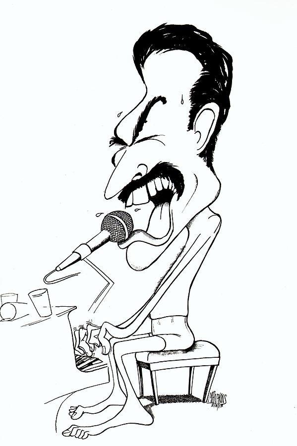 Freddie Mercury Drawing by Michael Hopkins