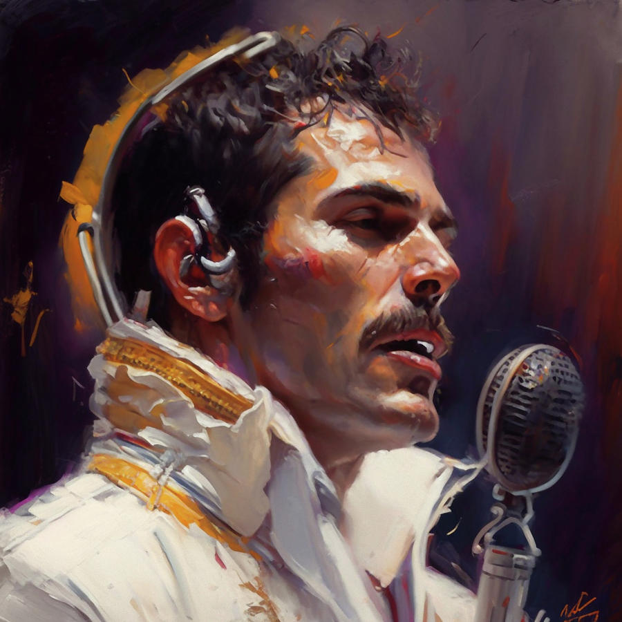 Queen Painting - Freddie Mercury by My Head Cinema