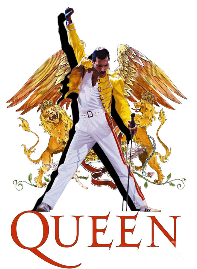 Queen Mixed Media - Freddie Mercury Queen Logo by Sally Ayad