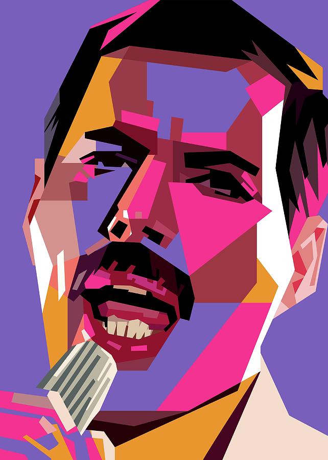Freddie Mercury Wpap Pop Art Digital Art