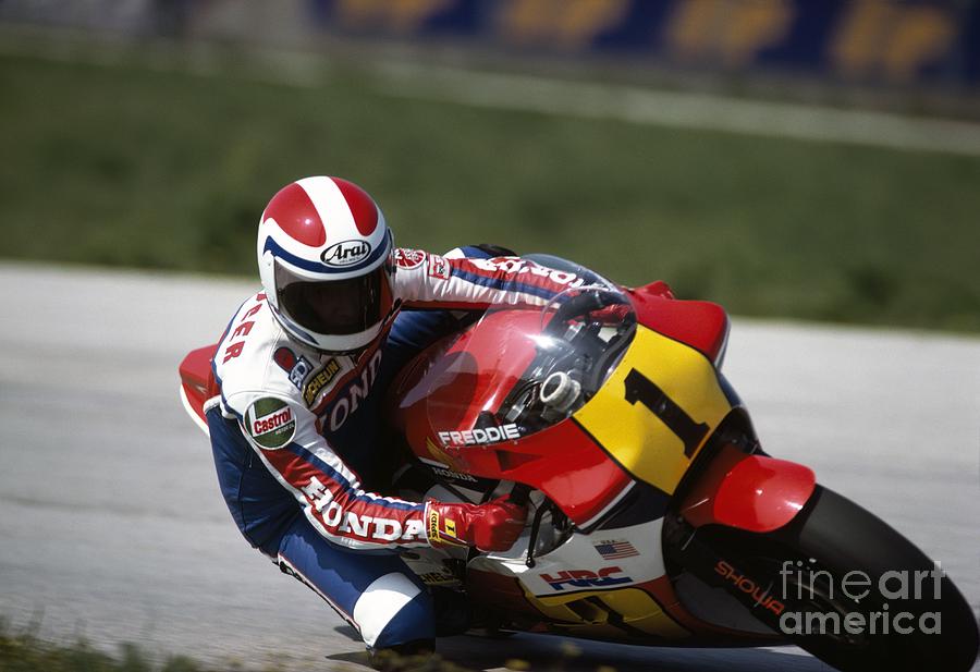 Freddie Spencer. 1984 Nations motorcycle Grand Prix Photograph by Oleg Konin