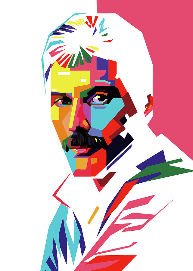 Freddie Mercury White Background Wpap Pop Art Digital Art