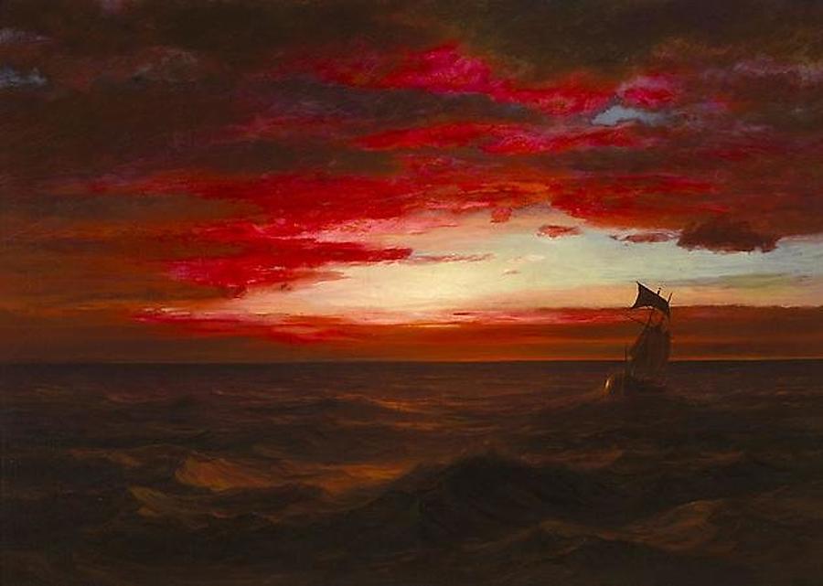 Frederic Edwin Church - Marine, Sunset Painting by Les Classics - Fine ...