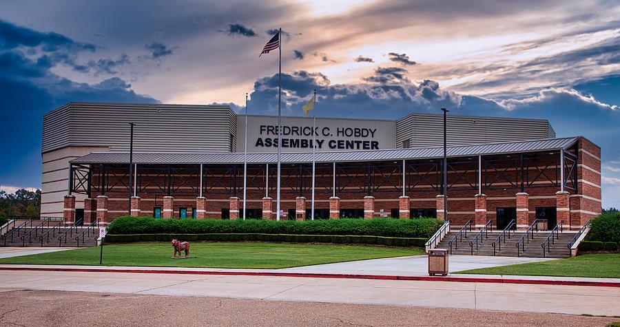 Sunset Photograph - Frederick C Hodby Assembly Center by Mountain Dreams