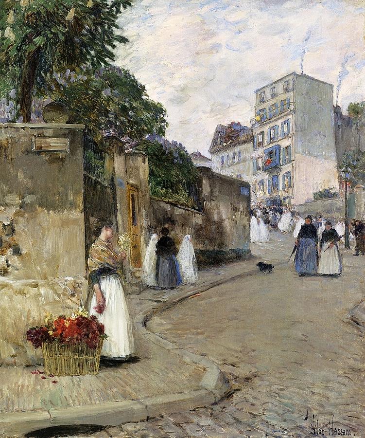 Frederick Childe Hassam 1859  1935  Rue Montmartre Paris 1888 Painting