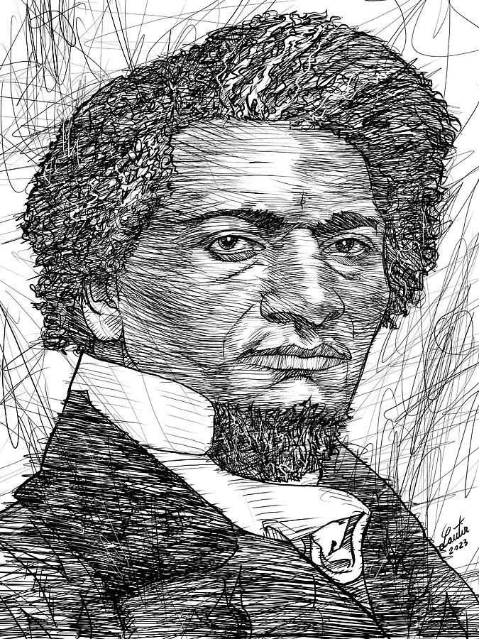 FREDERICK DOUGLASS ink portrait .2 Drawing by Fabrizio Cassetta - Fine ...