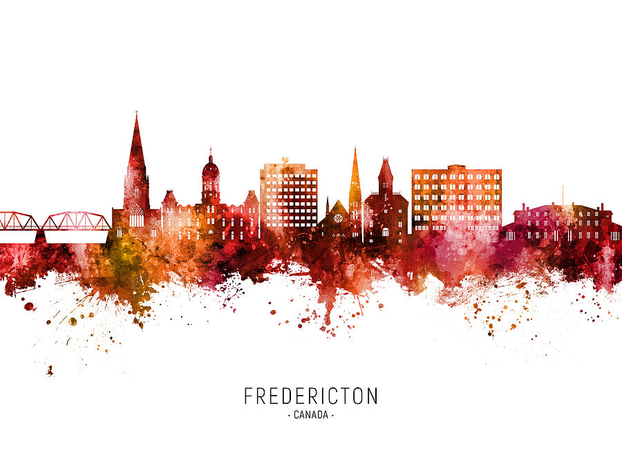 Fredericton Canada Skyline #28 Digital Art by Michael Tompsett