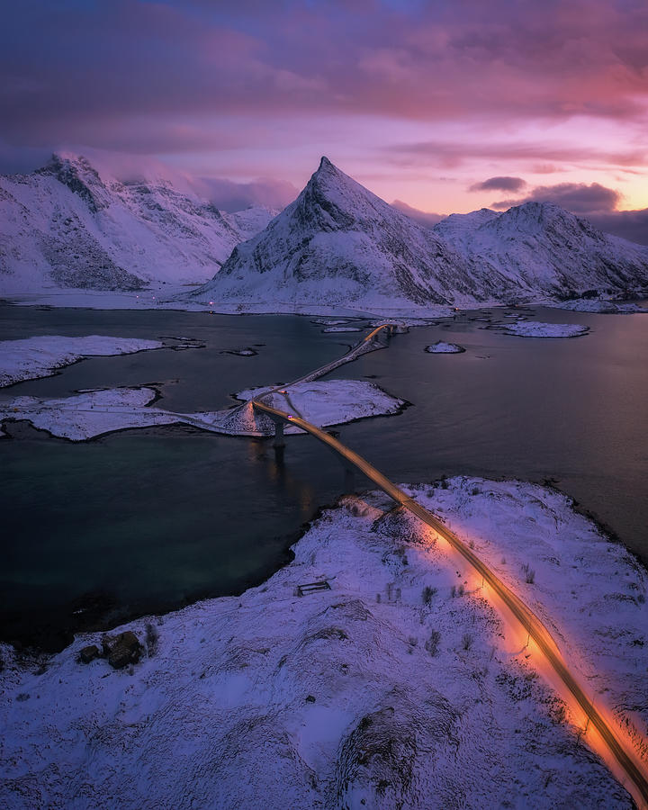 Winter Photograph - Fredvang Winter Sunset by Tor-Ivar Naess