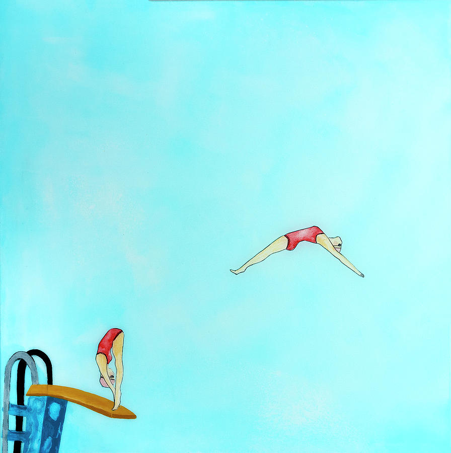 Free Fallin' I Painting by Julie Ahmad | Fine Art America