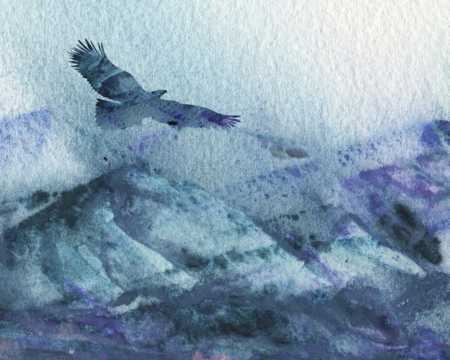 Free Flight Above The Mountains  Painting by Irina Sztukowski