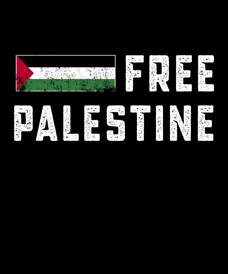 Free Gaza Palestine Flag Arabic distressed Digital Art by Qwerty ...