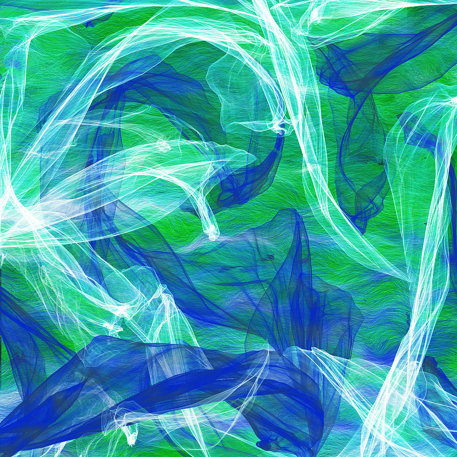 Free Indeed-Blue and Green Digital Art by Jacqueline Hamilton