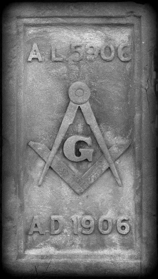 Free Mason Carved Stone Marker Photograph by David Hinds