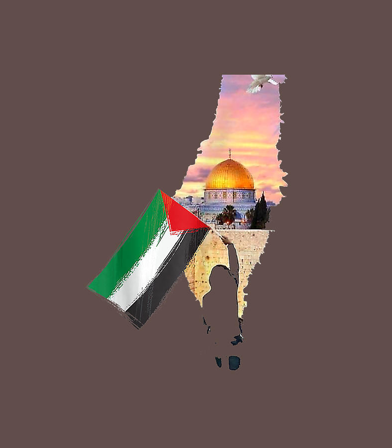 Free Palestine Map Flag Jerusalems Cityupport Gaza Digital Art by Logen ...