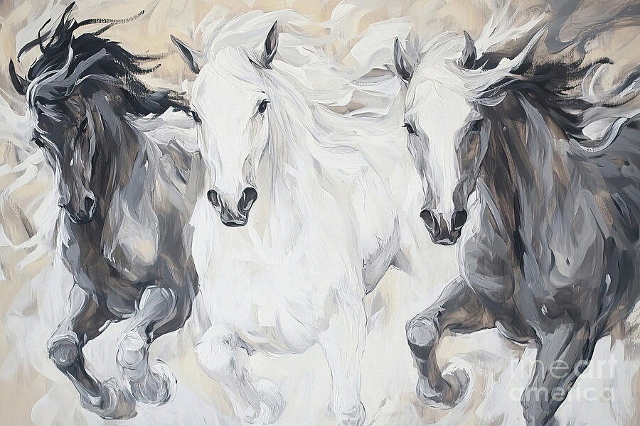 Free Spirit Stallions Painting by Tina LeCour Free Spirit Stallions Painting by Tina LeCour