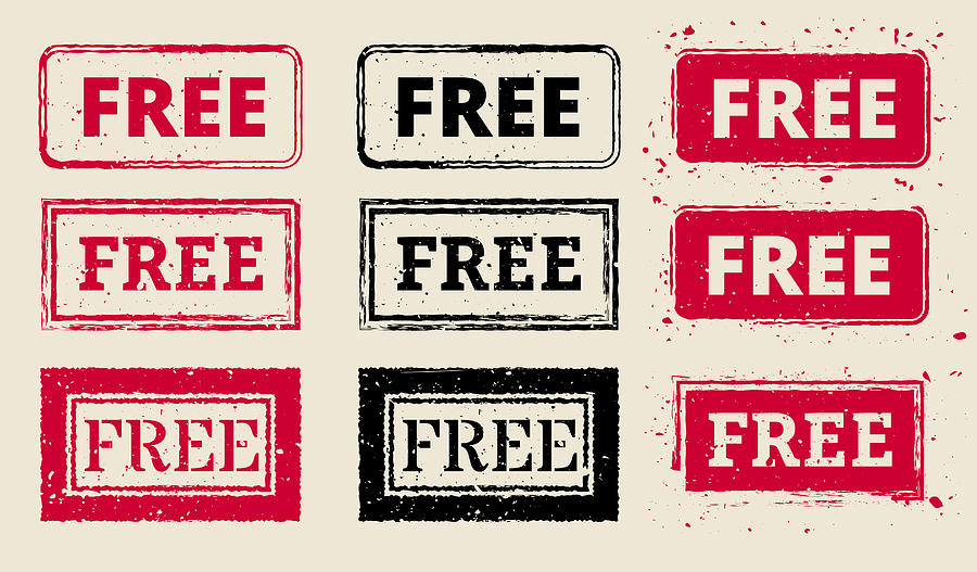 Free Vector Rubber Stamp Collections Drawing by Bubaone