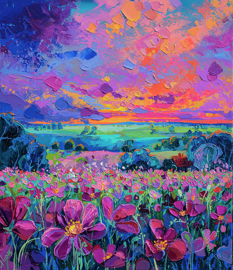 Sunset Painting - Freedom by Anastasia Trusova
