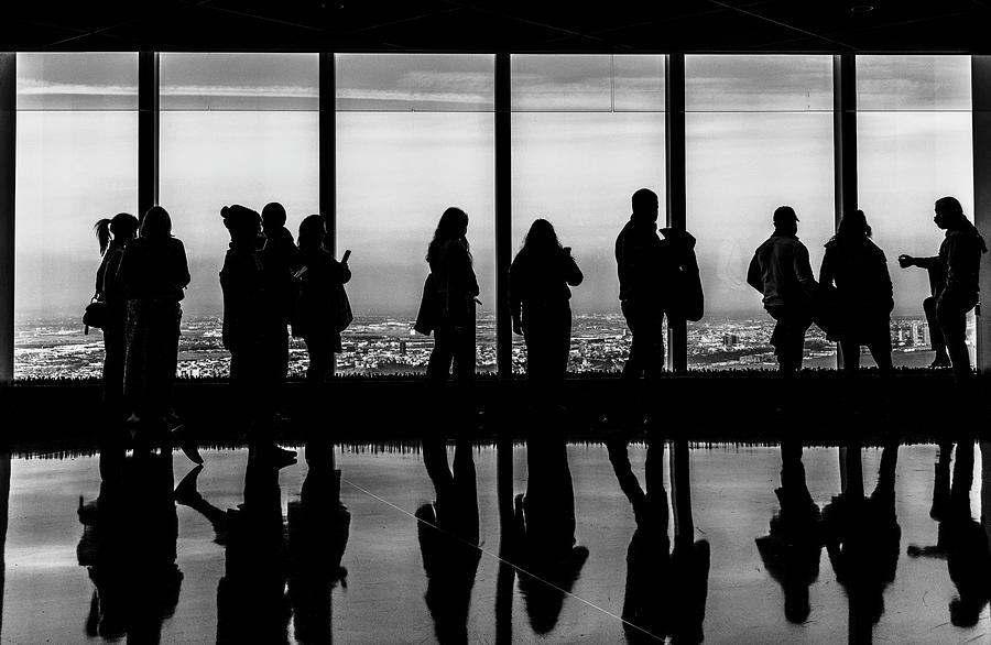 Freedom Tower Silhouettes, Black and White Version Photograph by Marcy Wielfaert