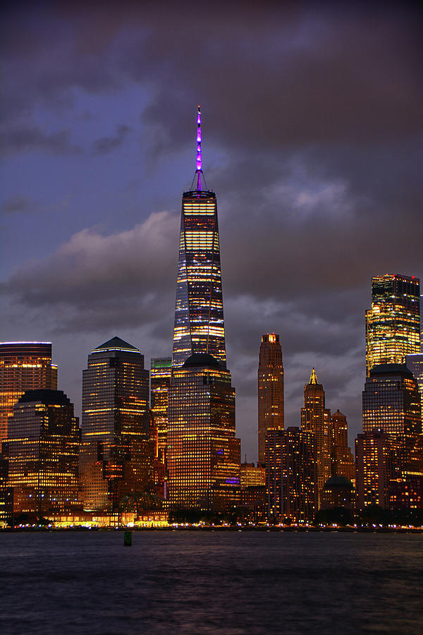 Freedom Tower with Purple Lights Photograph by Raymond Salani III