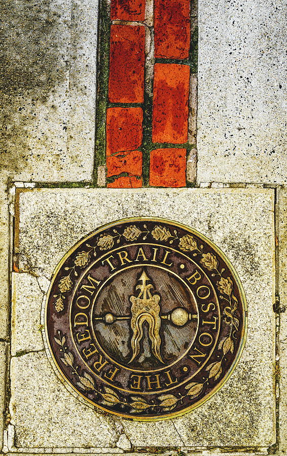 Freedom Trail marker Photograph by Alexey Stiop