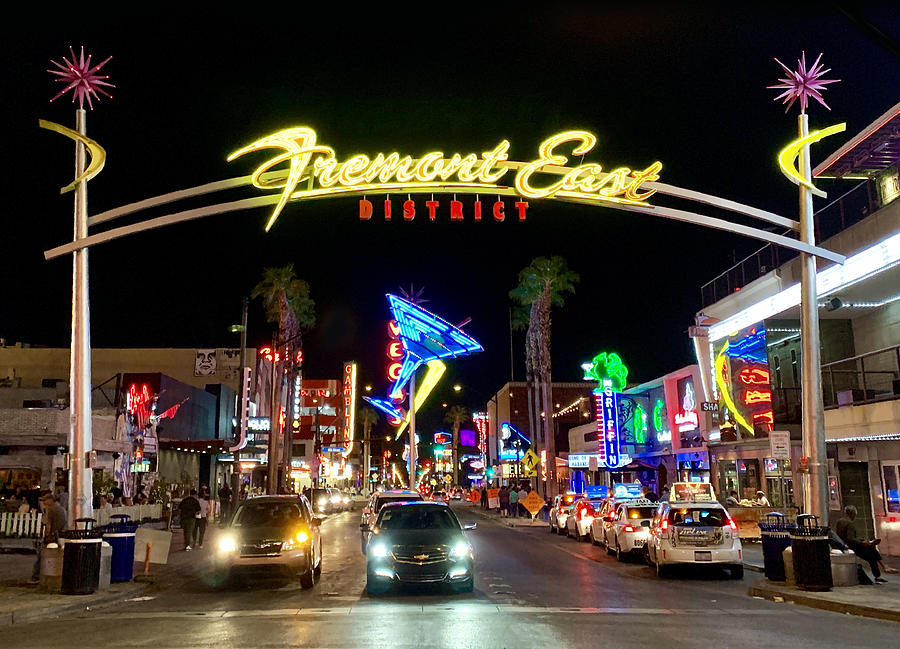 Las Vegas Photograph - Freemont East Street Sign Las Vegas by Marilyn Hunt