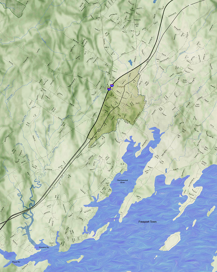 Freeport Maine Map George Robinson 