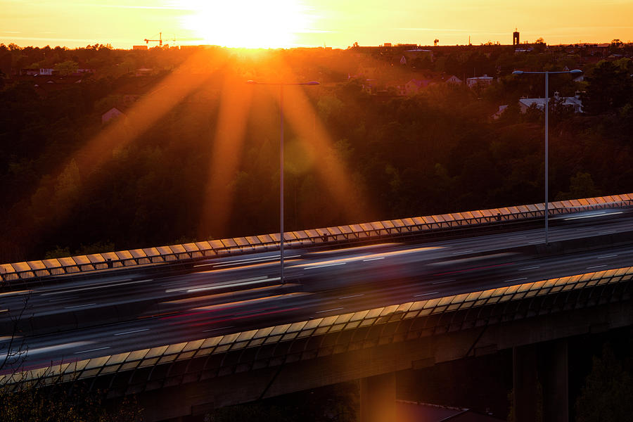 Freeway sunset Photograph by Alexander Farnsworth