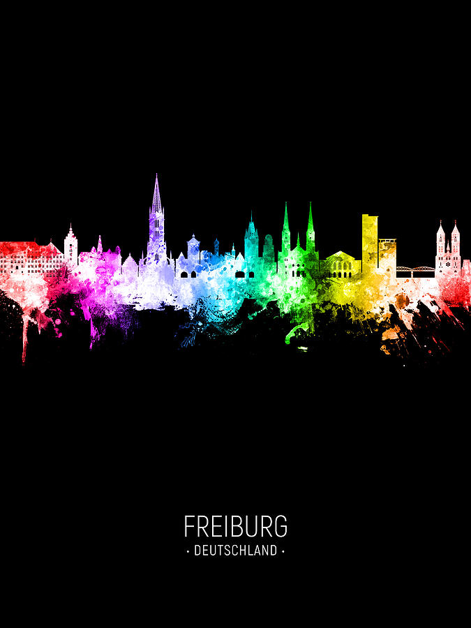 Freiburg Germany Skyline #33 Digital Art by Michael Tompsett