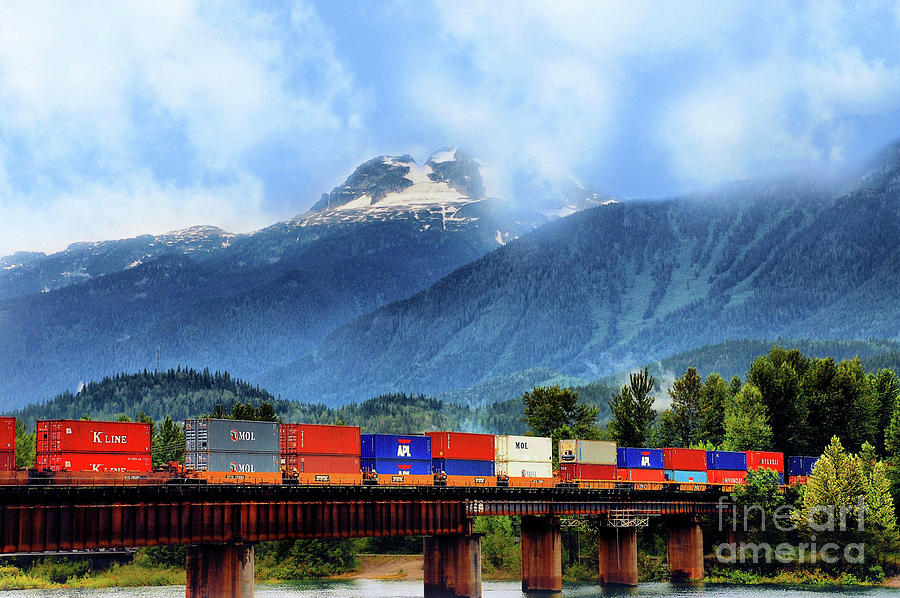 Freight Train Through the Rocky  Mountains  Photograph by Elaine Manley