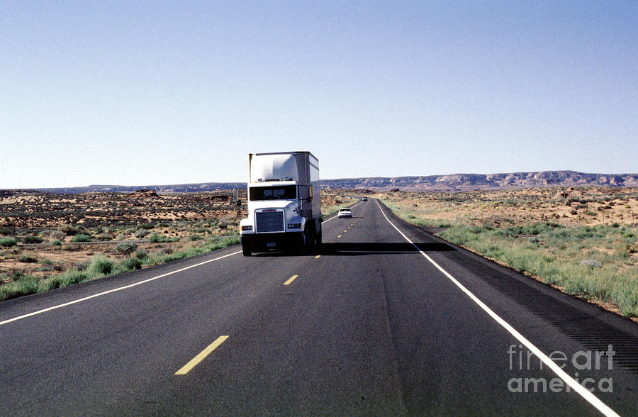 Freightliner Semi Rambling down Interstate Highway I-15 Photograph by ...