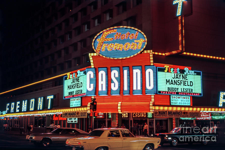 Las Vegas Photograph - Fremont Casino Main Entrance Sign 1960s by Aloha Art