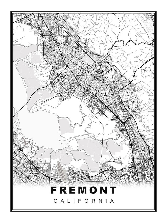 Fremont Map Digital Art By Ipsita Das Fine Art America 8325