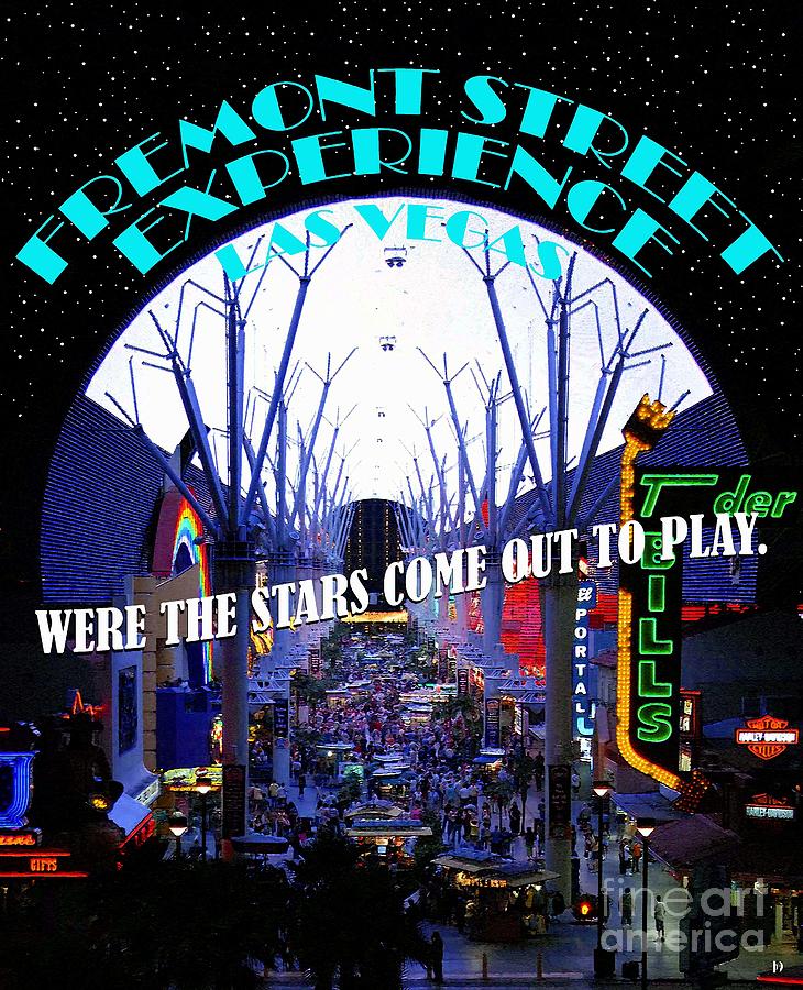 Fremont Street Experience Add With Slogan Mixed Media