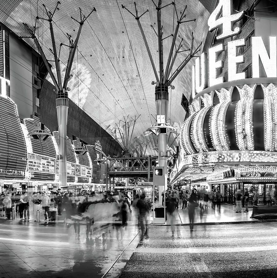 Las Vegas Photograph - Fremont Street Experience BW Triptych_2 by Az Jackson