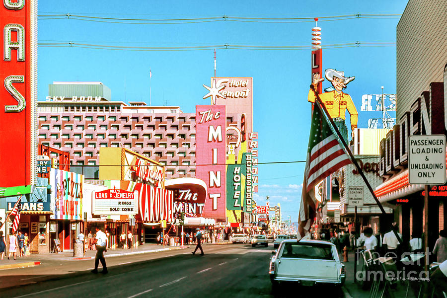 Las Vegas Photograph - Fremont Street From the West in the Afternoon 1960s by Aloha Art