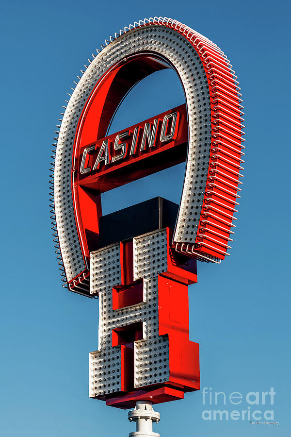 Fremont Street Horseshoe Casino Sign Afternoon Photograph by Aloha Art