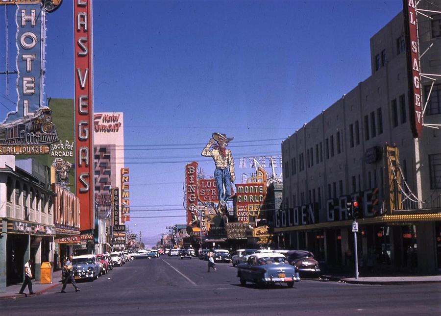 Fremont Street Las Vegas 1954 Photograph by JW Freshour - Fine Art America