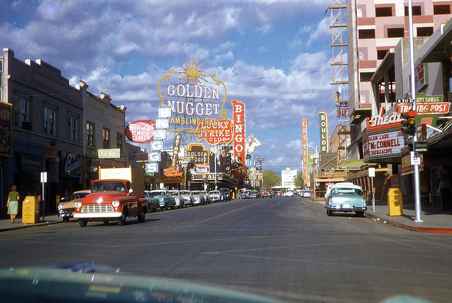 Fremont Street Las Vegas 1958 Photograph by Vintage Kodachrome Slides ...