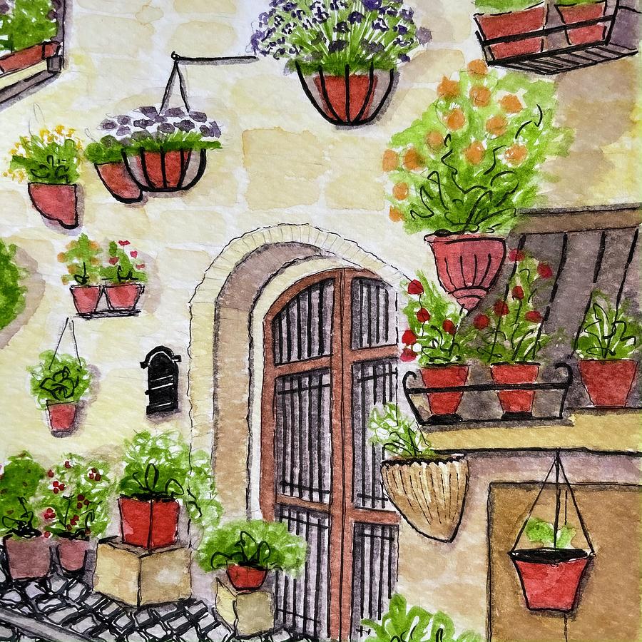 Flower Painting - French Alley by Anushka