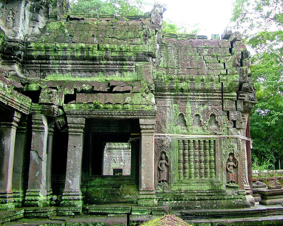 French Archeological Team Reconstruction in Ta Prohm in Angkor Wat Archeological Park, Cambodia  Photograph by Ruth Hager
