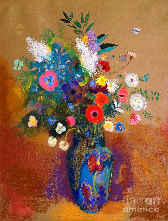 French Bouquet of Flowers Pastel 1900 Pastel by Peter Ogden