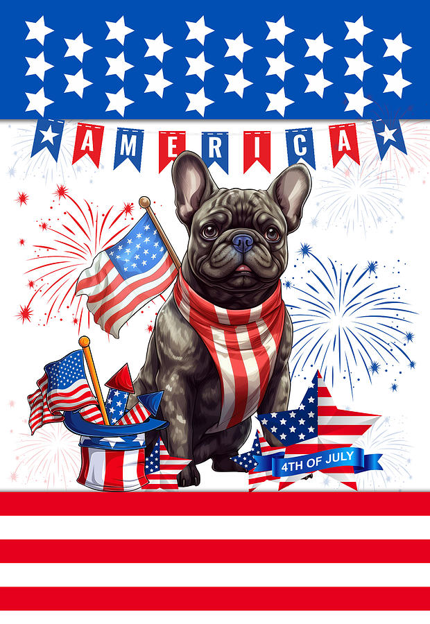 French Bulldog Happy 4Th Of July America Patriotic Digital Art by Fancy ...