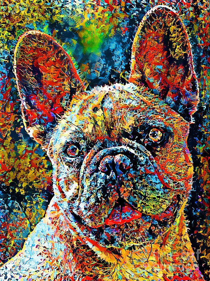 French Bulldog in a Jackson Pollock Vibrant Abstract Expressionist World 20210305 Photograph by Wingsdomain Art and Photography