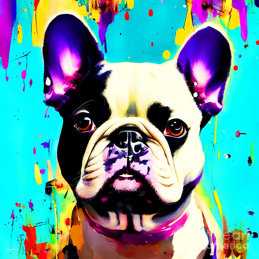 French Bulldog In Modern Art 20221125a Mixed Media by Wingsdomain Art and Photography