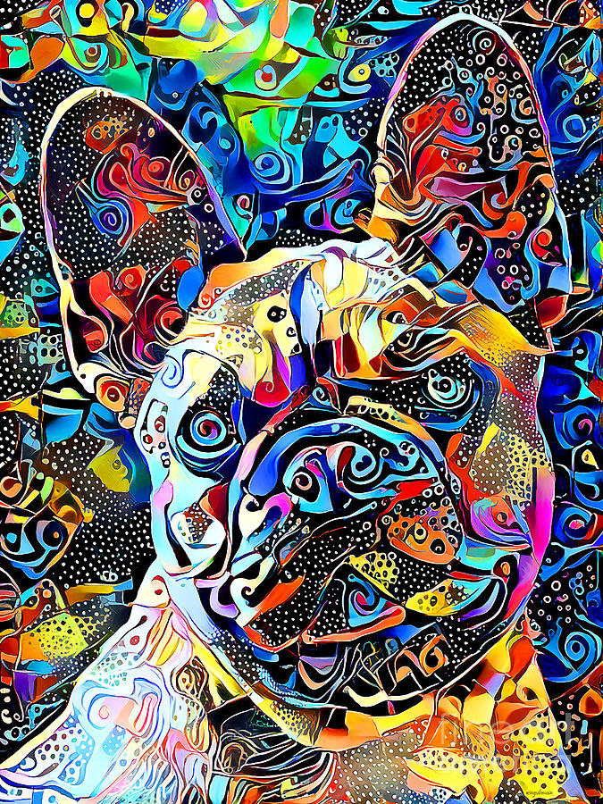 French Bulldog In Vibrant Contemporary Surreal Abstract Colors 20210204 v2 Photograph by Wingsdomain Art and Photography