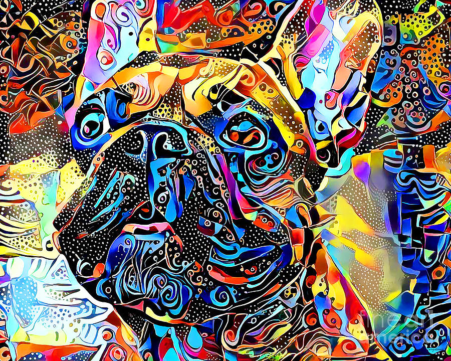 French Bulldog In Vibrant Contemporary Surreal Abstract Colors 20210204 Photograph by Wingsdomain Art and Photography