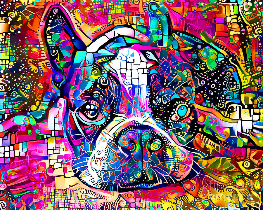 French Bulldog In Whimsical Modern Art 20211210 Photograph by Wingsdomain Art and Photography